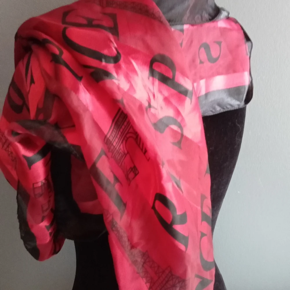 Elegant Red Printed Scarf‎